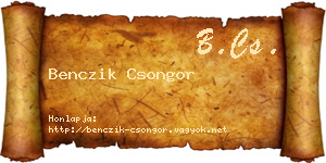 Benczik Csongor névjegykártya