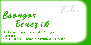 csongor benczik business card